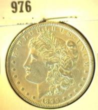 1896 P Morgan Silver Dollar, AU.
