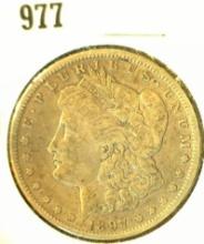 1897 O Morgan Silver Dollar, Fine.