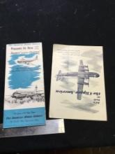 vintage, two piece pan, America, world airlines pamphlets