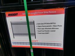 UNUSED DIGGIT 10' WROUGHT IRON SITE FENCING