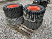 Bobcat 33x15.50-16.5 Skid Steer Turf Tires On Rims