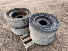 Camso 36x14-20 Solid Skid Steer Tires On Rims