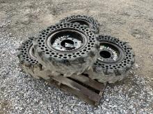 Earthforce 30x10-16 Solid Skid Steer Tires On Rims