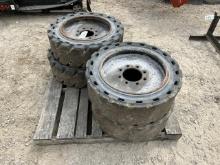 31x10-20 Solid Skid Steer Tires On 8 Lug Rims