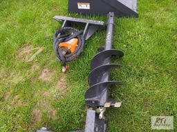 New Wolverine post hole digger for mini skid steer