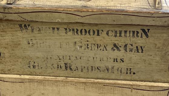 Antique Wooden Witch Proof Churn Green & Gay Mfg.