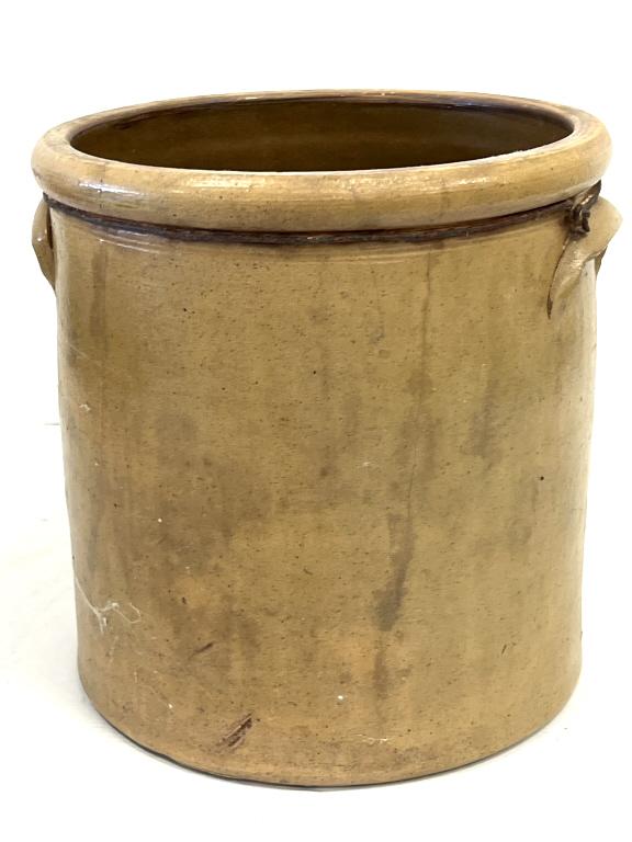 Antique 3-Gallon Molded Handle Stoneware Crock