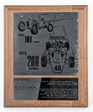 1972 Bobby Unser Olsonite Eagle 200 MPH Plaque