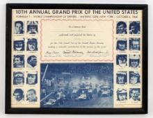 Bobby Unser's 10th Annual Grand Prix Certificate