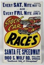 Vintage Santa Fe Speedway Stock Car Race Poster