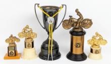 (5) AMA Motorcycle Racing Trophies & Cup
