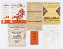 Vintage Motorcycle Race Programs & Entry Sheet
