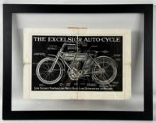 Early 1900s Excelsior Motorcycle Auto-Cycle Poster