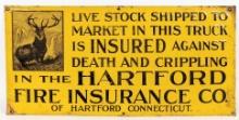 Vtg. SST Embossed Hartford Fire Insurance Co. Sign