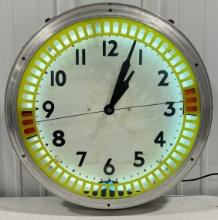 Vintage 20in Swihart Neon Hesitator Spinner Clock