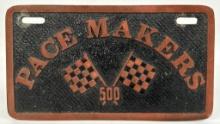 Vintage Pace Makers 500 Car Club Plaque