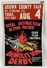 Vintage Brown Co. Fair Demolition Derby Poster