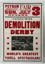 Giant Vintage Putnam Fair Demolition Derby Poster