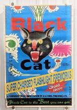 Vintage Black Cat Fireworks Advertising Poster