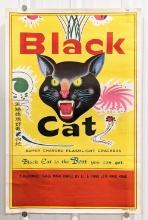 Vintage Black Cat Fireworks Advertising Poster