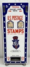 Vtg 5¢ Coin Op Porcelain Uncle Sam Stamp Vendor