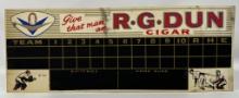 Vintage R.G. Dun Cigars Baseball Scoreboard Sign