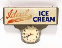 Vintage Ideal Ice Cream Advertising Clock