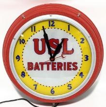 Restored USL Batteries Advertising Gill Co. Clock