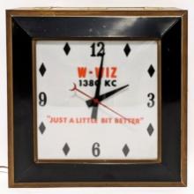 Vintage W-Wiz Radio Station Advertising Clock