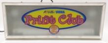 Atlas / Sega Print Club Arcade Machine Sign