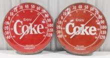 (2) Enjoy Coke Coca-Cola Advertising Thermometer's