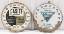 Vic-Tone & Casite Advertising Thermometer's