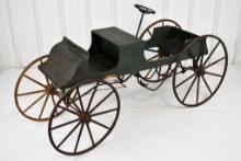 Early Two-Seat Spoke Wheel Pedal Car
