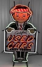 Used Cars Salesman Neon Adv Fantasy Sign