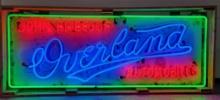 Overland Automobiles Porcelain Sign w/ Neon Added