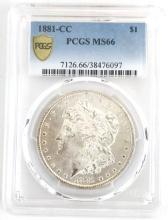 1881-CC U.S. Morgan Silver Dollar PCGS MS 66