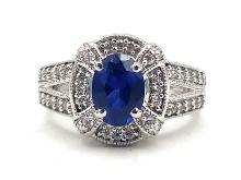 Sterling Silver 1.50ct Blue Sapphire Ring