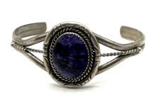 Sterling Silver Navajo Charoite Cuff Bracelet