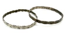 (2) Sterling Silver Bangle Bracelets