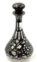Sterling Silver Overlay Decanter with Stopper