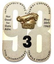 1963 Indianapolis 500 Racing Pin Badge