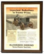 Framed 1930 International Harvester Advertising Ad