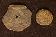 2 BYZANTINE EMPIRE 330-1453 A.D. ANCIENT COINS