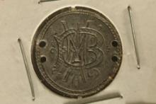 LOVE TOKEN ON 1875 SILVER SEATED DIME "BAM"