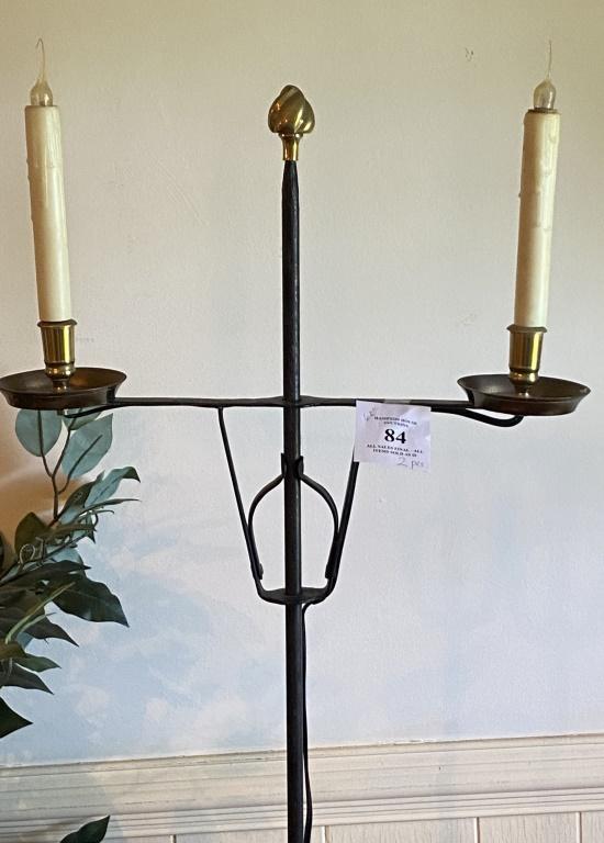 COLONIAL STYLED CANDLE STAND & FICUS