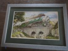 FRAMED  SOUTHERN STEAMER TRAIN PICTURE