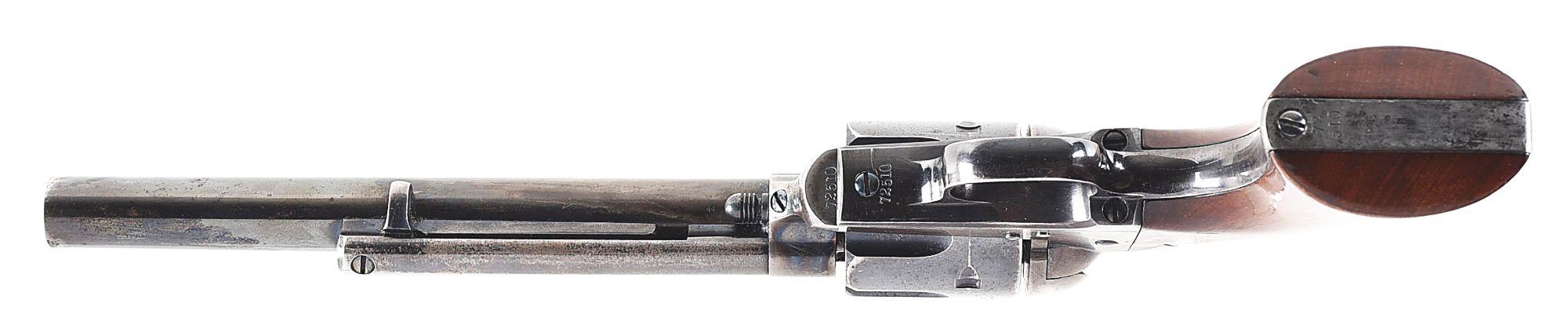 (A) FINE ETCHED PANEL COLT FRONTIER SIX SHOOTER SINGLE ACTION REVOLVER SHIPPED TO WINCHESTER.