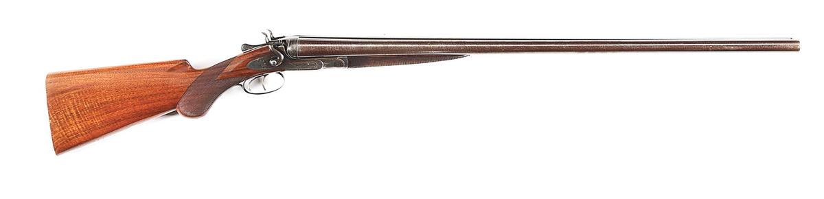 (A) ALEXANDER HENRY 10 BORE SIDE BY SIDE HAMMER SHOTGUN.