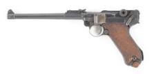 (C) DWM 1917 DATED 1914 ARTILLERY LUGER SEMI AUTOMATIC PISTOL.