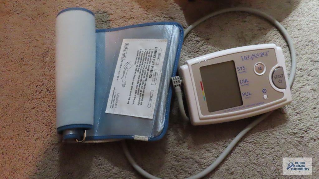 Blood pressure cuff and Axcel 700 bathroom scale and miscellaneous